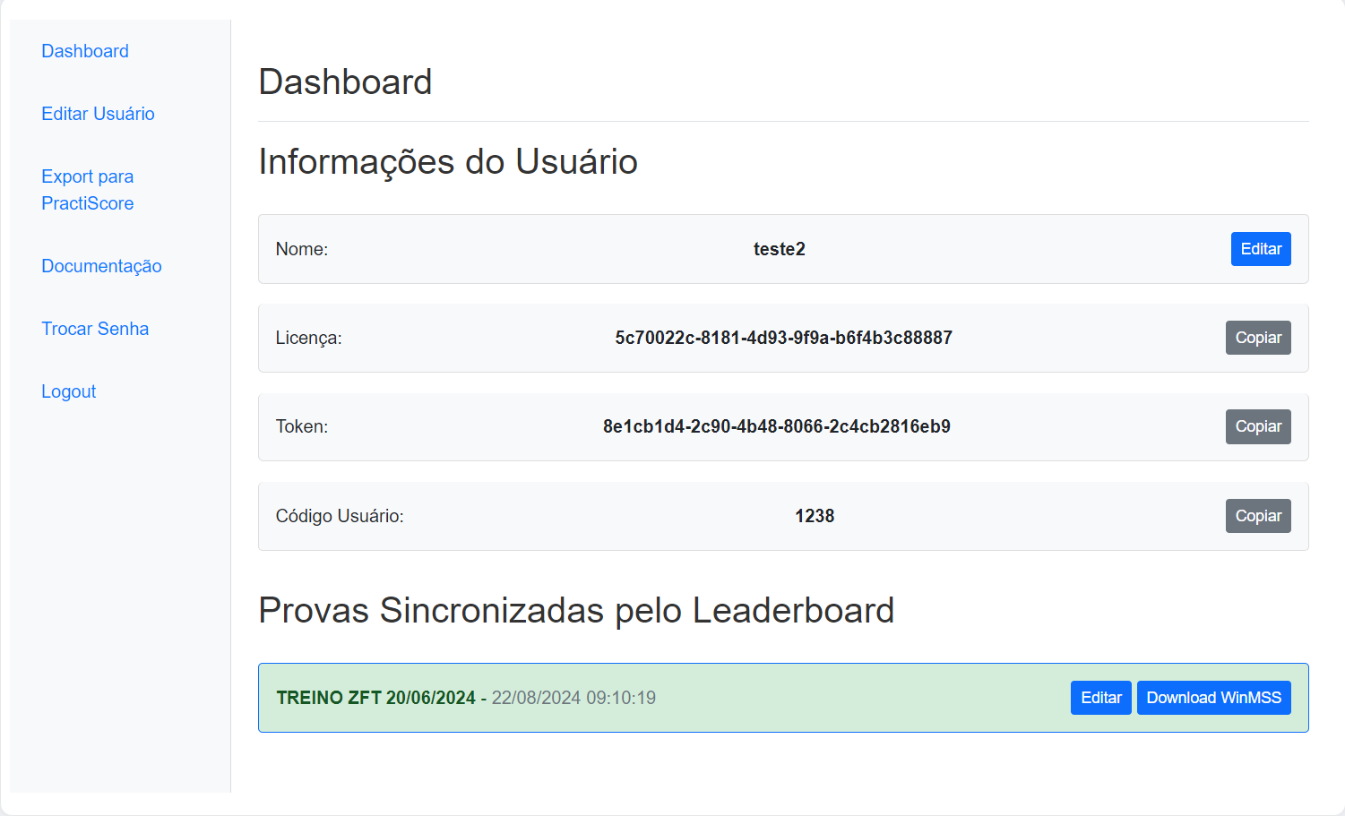 Interfaz de exportación WinMSS desde PractiScore